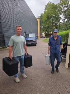 Ankunft der Band beim Sommerfest der KGA Rathaus Treptow